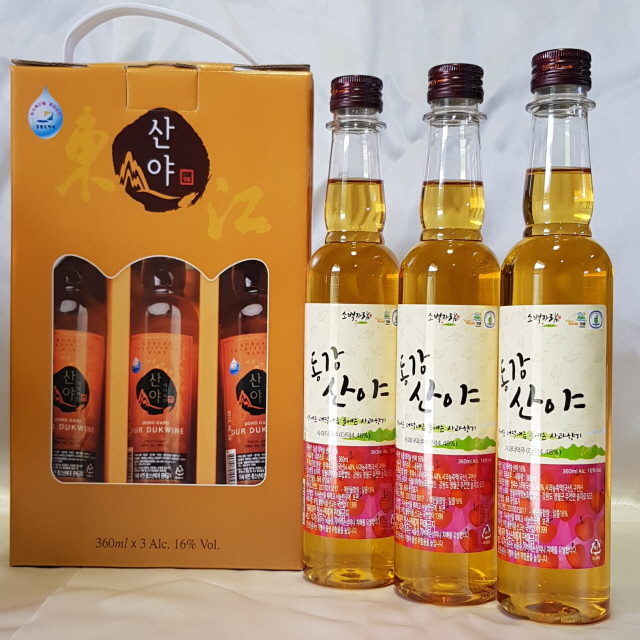 강원더몰,동강 더덕술 산야 (더덕사과주) 360ml(16%)*3병/1세트