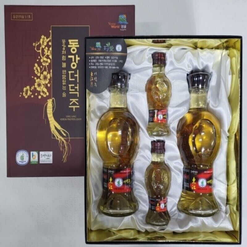 강원더몰,동강 더덕주5호 선물세트 500ml(20%)*2병+100ml(20%)*2병